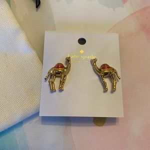 NWT Kate Spade Spice Things Up Camel Studs Gold